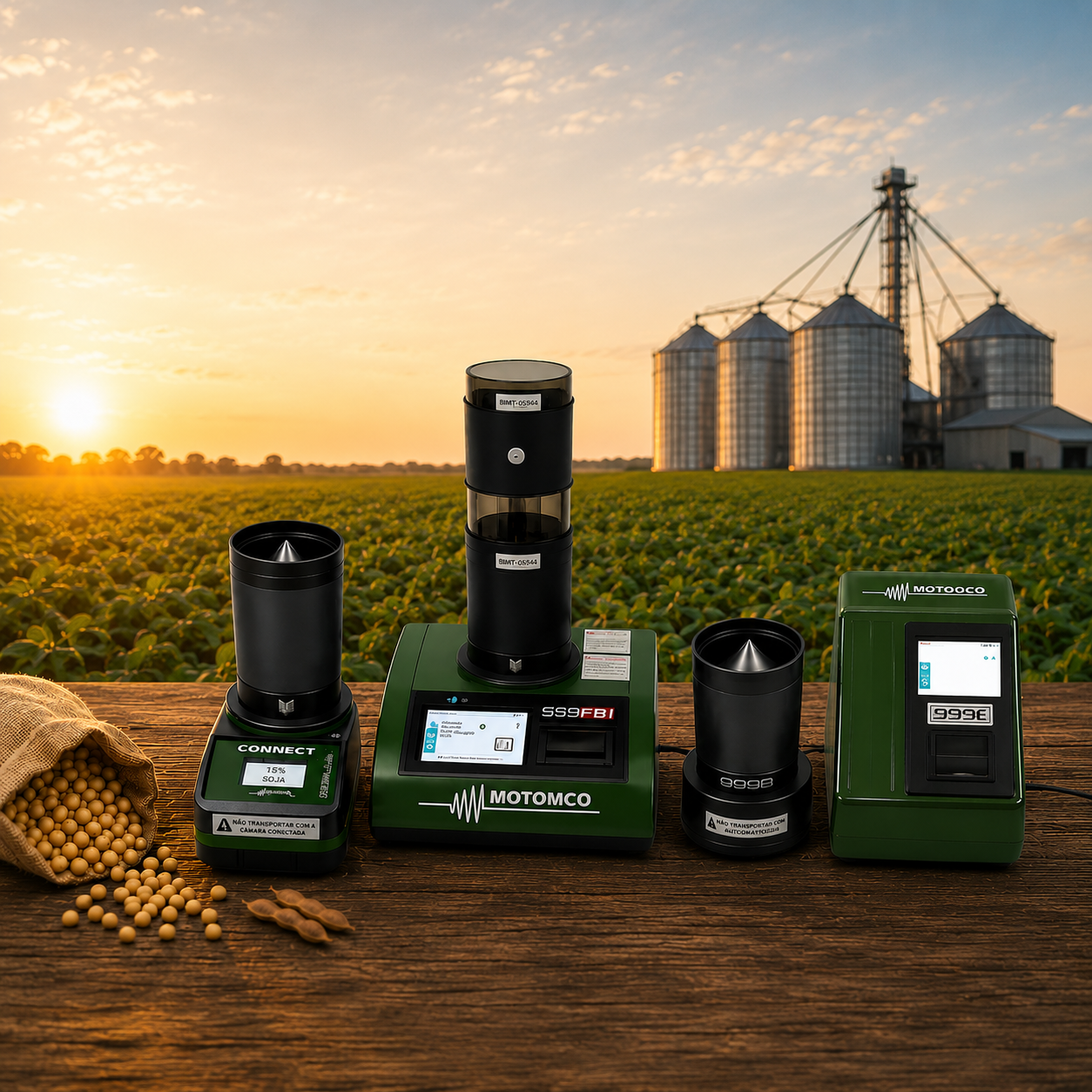 Analisador Motomco utilizado em uma operação agrícola